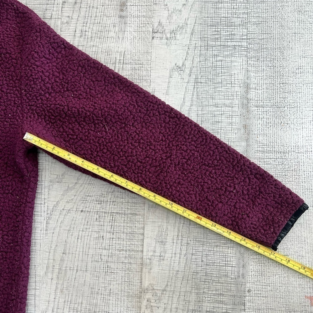 Pink by Victoria Secret Maroon Sherpa Quarter Zip Pull Over Jacket Size Small - Picture 12 of 12